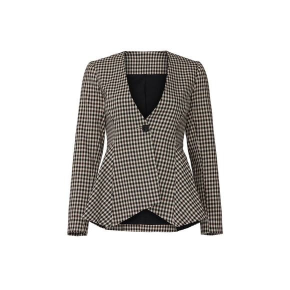 Waverly Grey Plaid Pipa Jacket Sz M - Picture 2 of 8